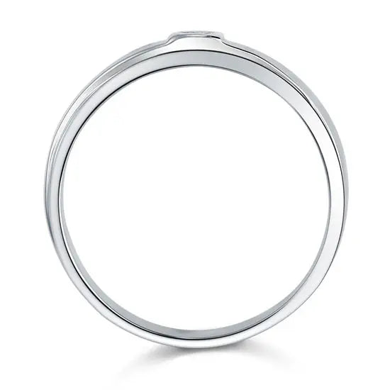 Bezel Setting Men's Solid Sterling 925 Silver Ring XFR8051-3