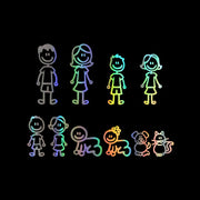 Big Family Cartoon Car Stickers Funny - Memoriex 