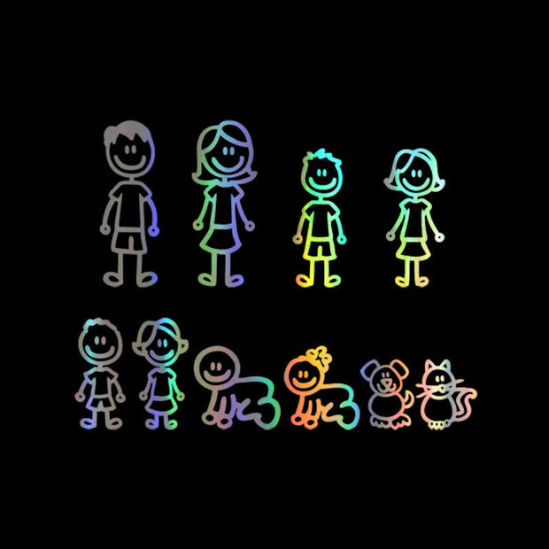 Big Family Cartoon Car Stickers Funny - Memoriex 