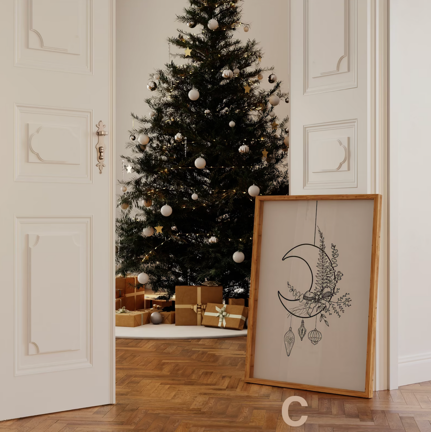 Minimalistisches Weihnachtsposter Frohe Weihnachten · Weihnachtsdruck · Geschenkidee · Weihnachtsbaum · Wand deko · Deko Print · ohne Rahmen-5