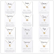 Birthday Gifts 12 Constellation Zodiac Pendant Necklace With White Card - Memoriex 