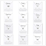 Birthday Gifts 12 Constellation Zodiac Pendant Necklace With White Card - Memoriex 