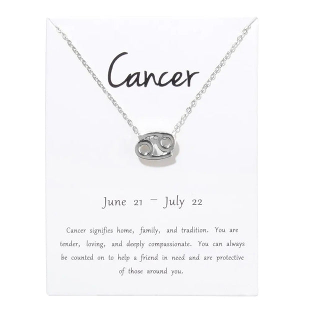 Birthday Gifts 12 Constellation Zodiac Pendant Necklace With White Card - Memoriex 