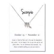 Birthday Gifts 12 Constellation Zodiac Pendant Necklace With White Card - Memoriex 