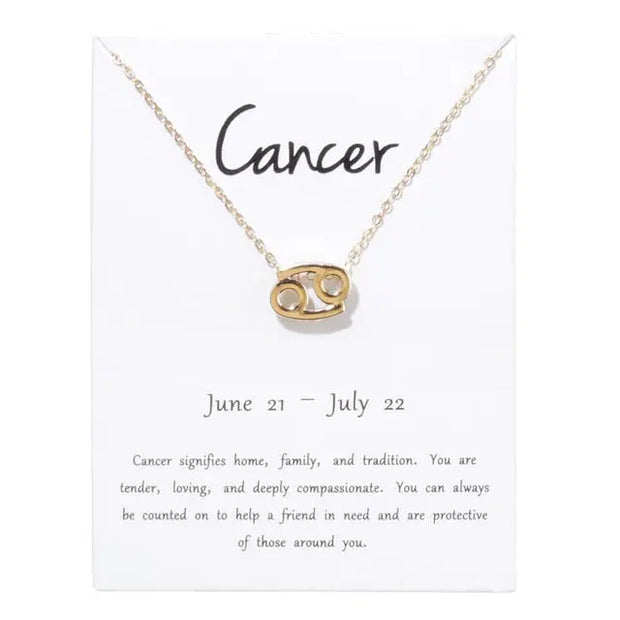 Birthday Gifts 12 Constellation Zodiac Pendant Necklace With White Card - Memoriex 