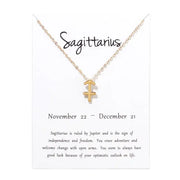 Birthday Gifts 12 Constellation Zodiac Pendant Necklace With White Card - Memoriex 