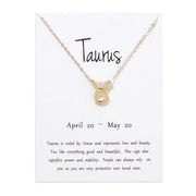 Birthday Gifts 12 Constellation Zodiac Pendant Necklace With White Card - Memoriex 