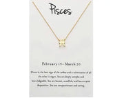 Birthday Gifts 12 Constellation Zodiac Pendant Necklace With White Card - Memoriex 