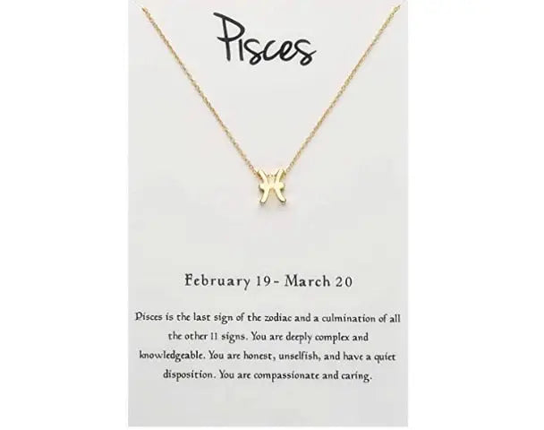 Birthday Gifts 12 Constellation Zodiac Pendant Necklace With White Card - Memoriex 