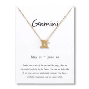 Birthday Gifts 12 Constellation Zodiac Pendant Necklace With White Card - Memoriex 