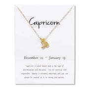 Birthday Gifts 12 Constellation Zodiac Pendant Necklace With White Card - Memoriex 