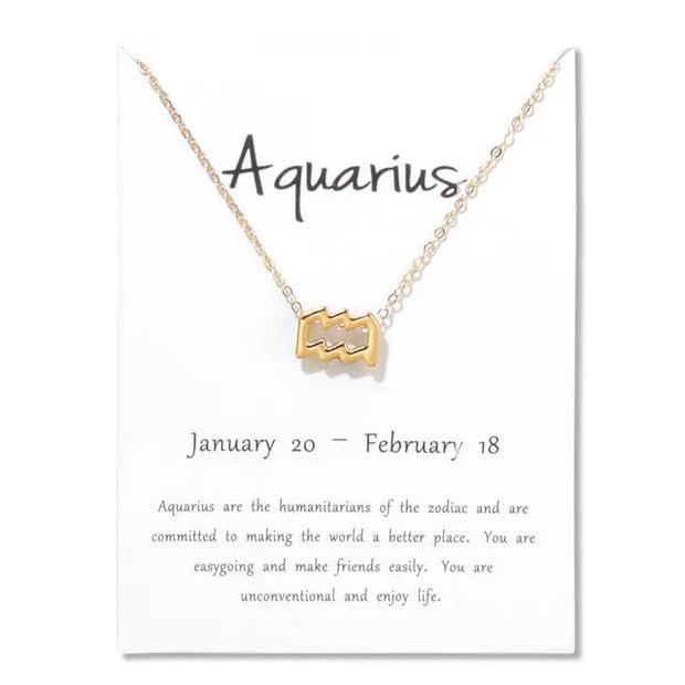 Birthday Gifts 12 Constellation Zodiac Pendant Necklace With White Card - Memoriex 