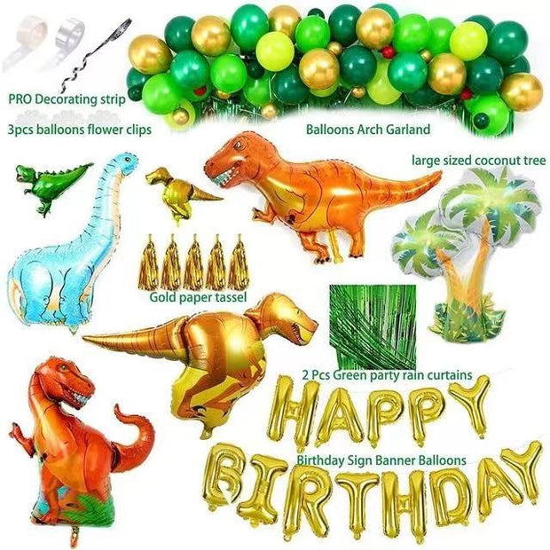 Birthday Party Decoration Supplies Balloon Curtain Dinosaur Theme - Memoriex 