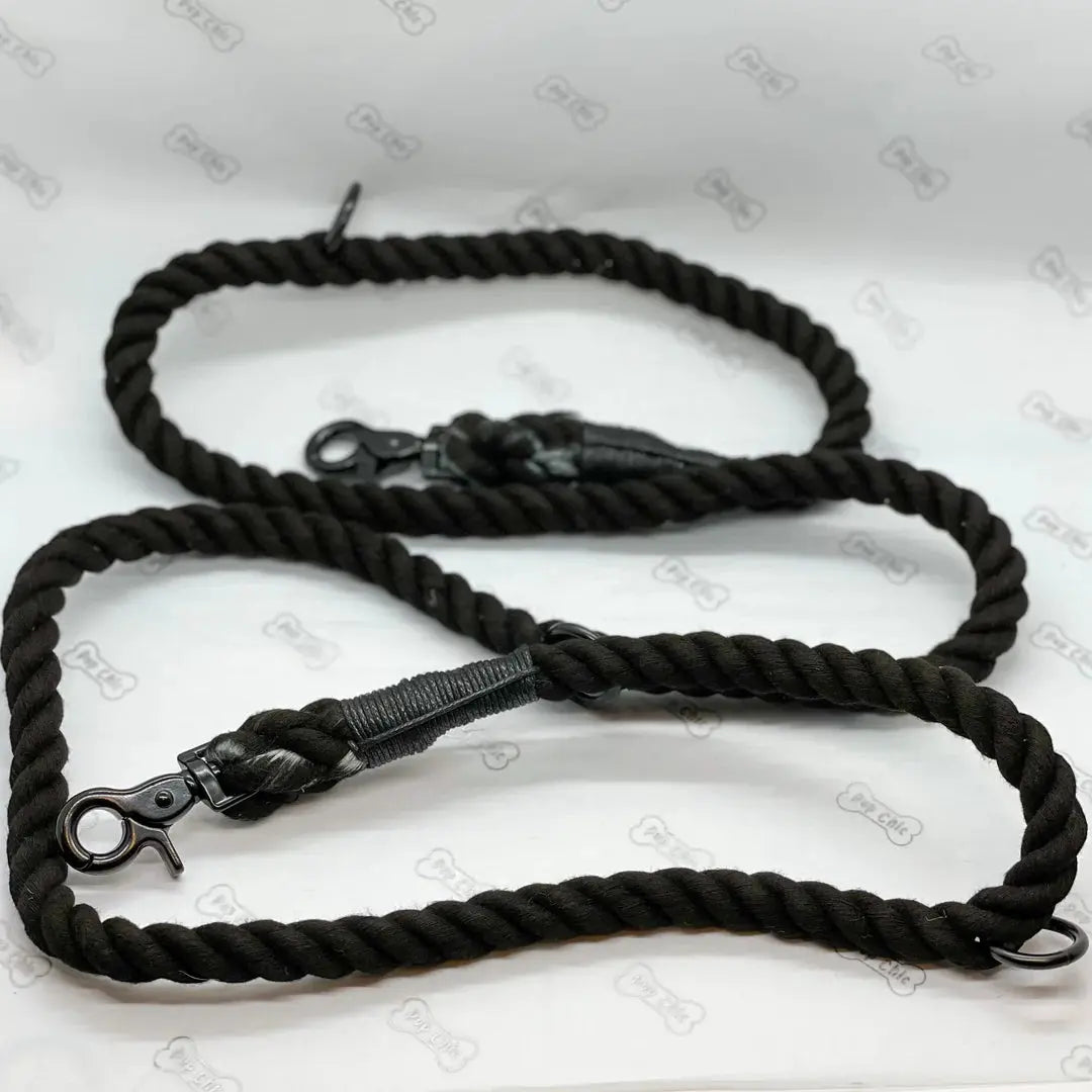 Black Adjustable Rope Do Lead by Pup Chic Boutique - Memoriex