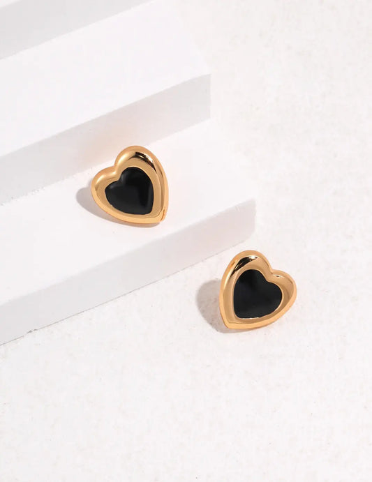 Black Agaet Love Earrings - Memoriex