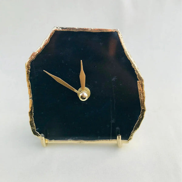 Black-Agate-Desk-and-Wall-Clock-Gold-Trim-Anniversary-Gift