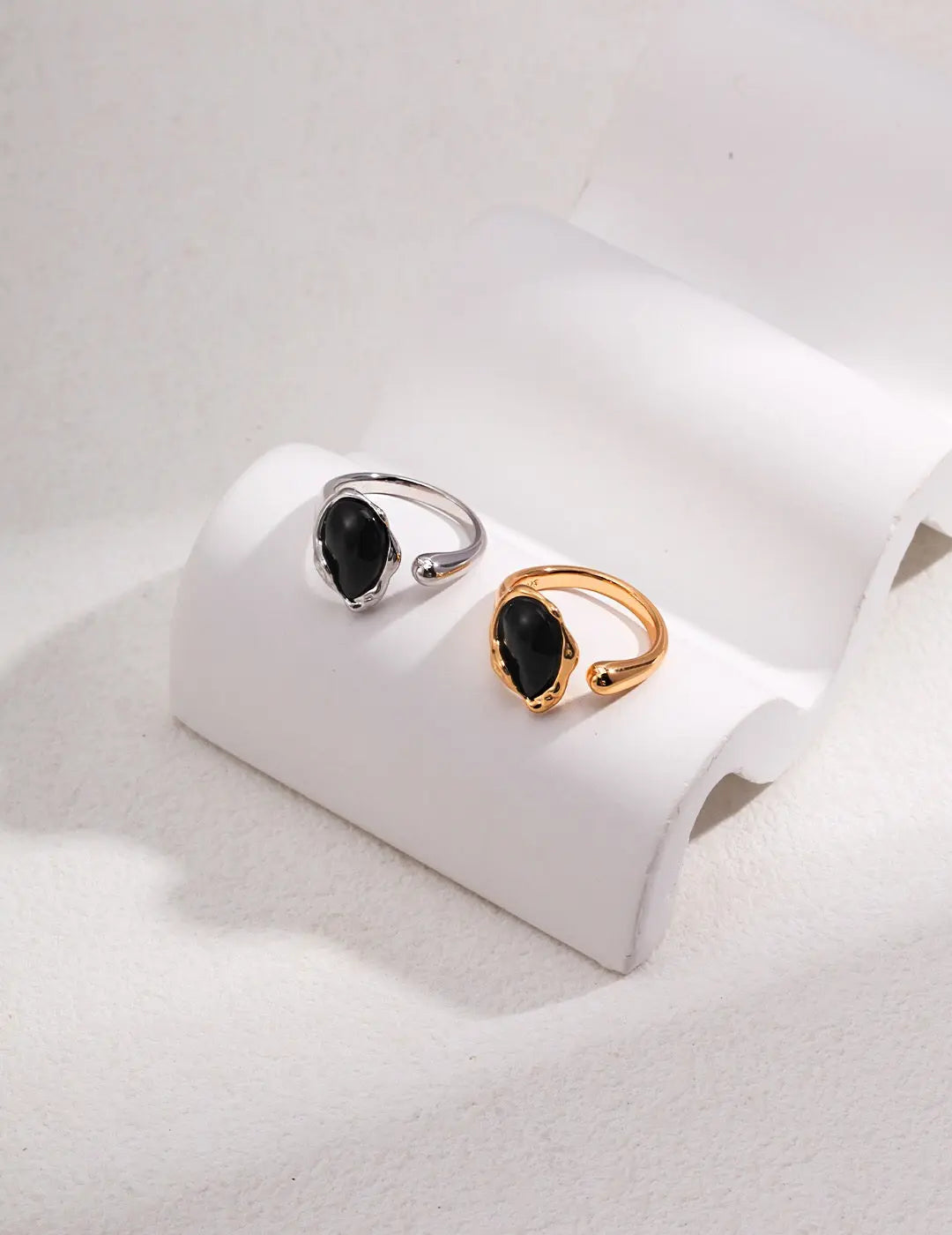 Black Agate Open Ring-0