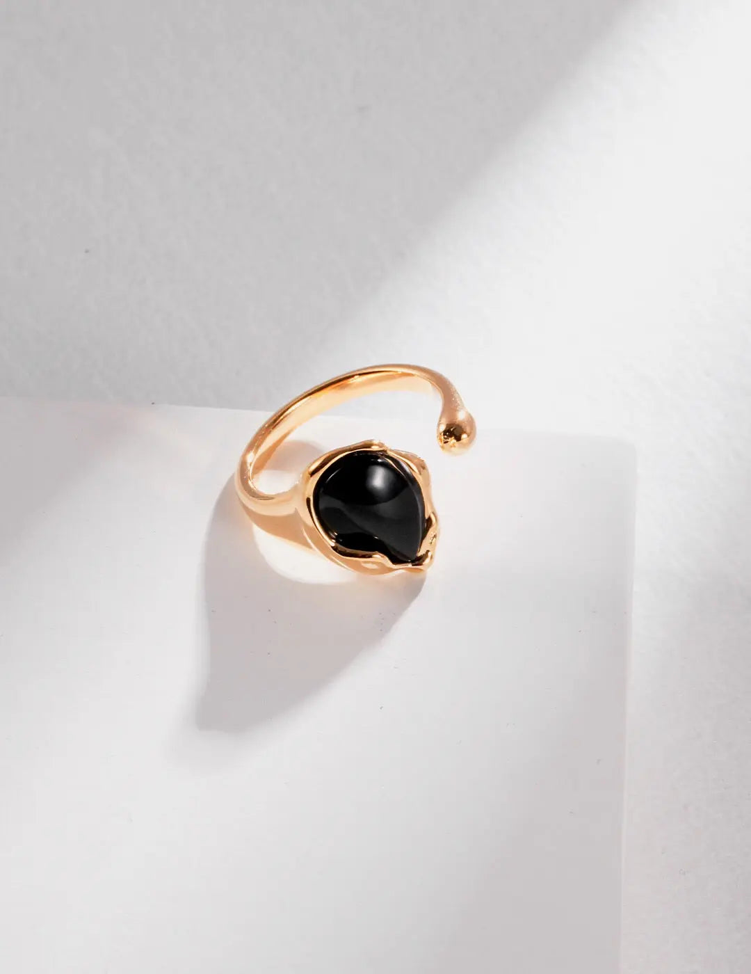 Black Agate Open Ring-2