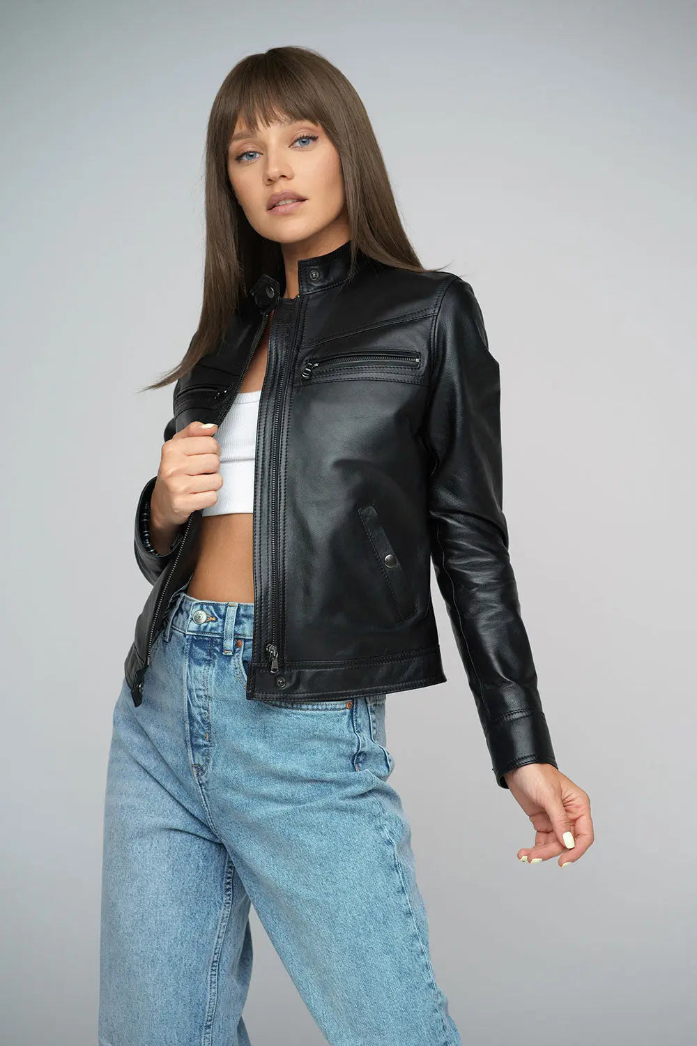 Black Genuine Lambskin Jacket-0