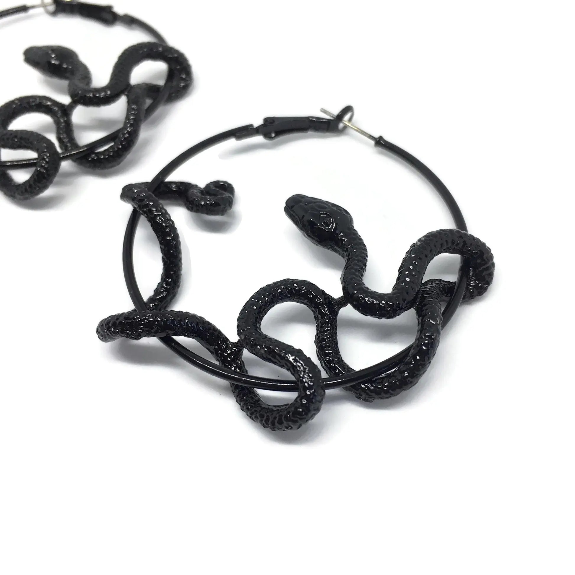 Black Mamba Hoop Earrings-1