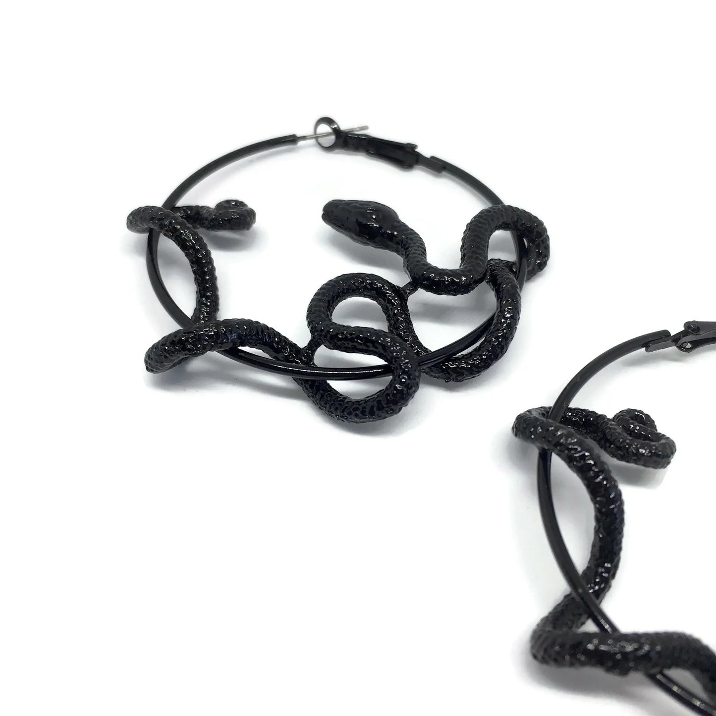 Black Mamba Hoop Earrings-2