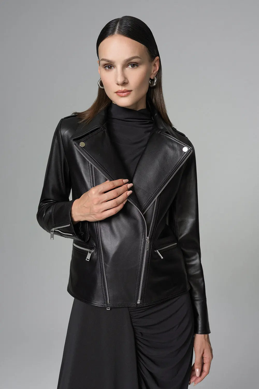 Black Natural Leather﻿ Jacket-0