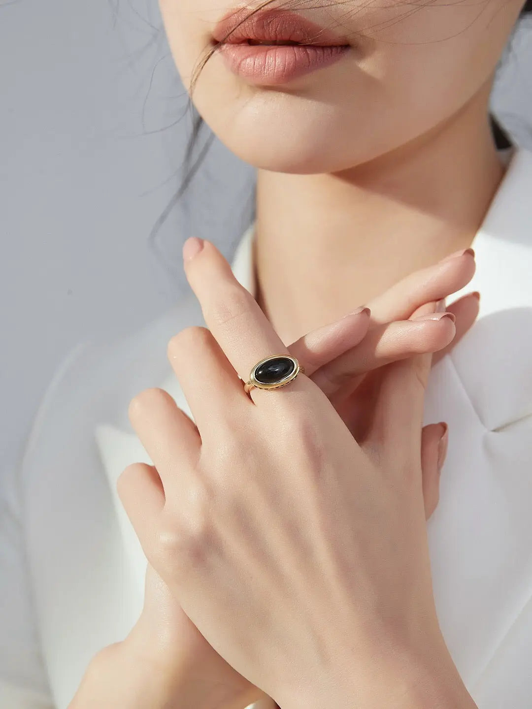 Black Onyx Oval Ring - Memoriex