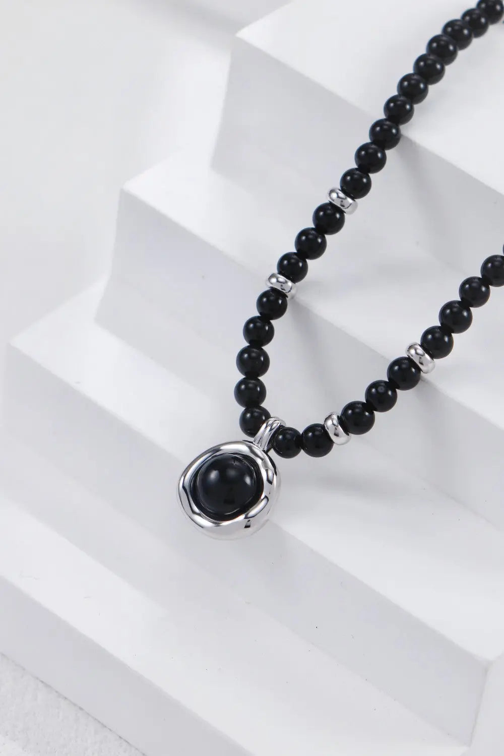 Black Onyx Pendant Necklace-4