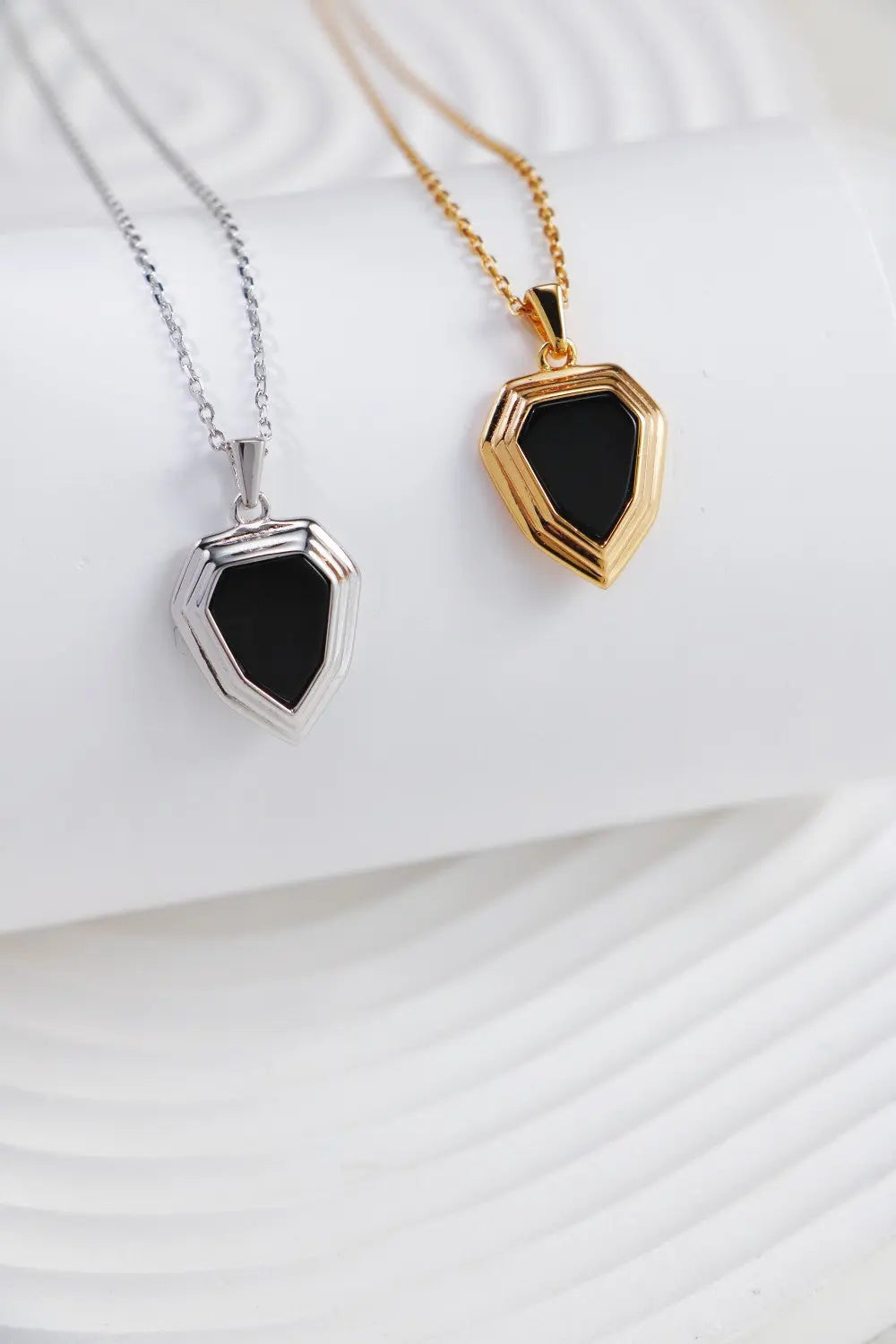 Black Onyx Shield Necklace-1