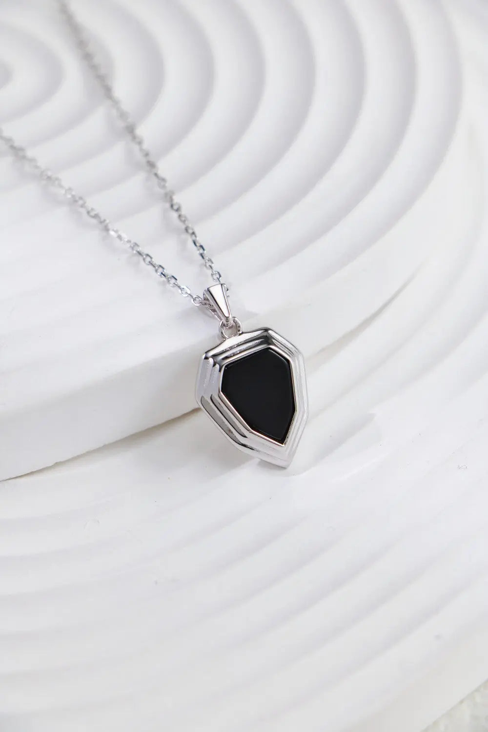 Black Onyx Shield Necklace-2