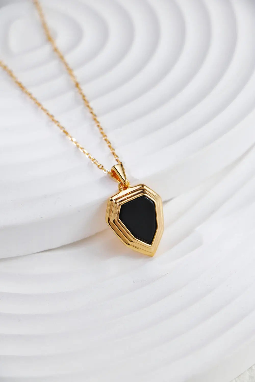 Black Onyx Shield Necklace-3