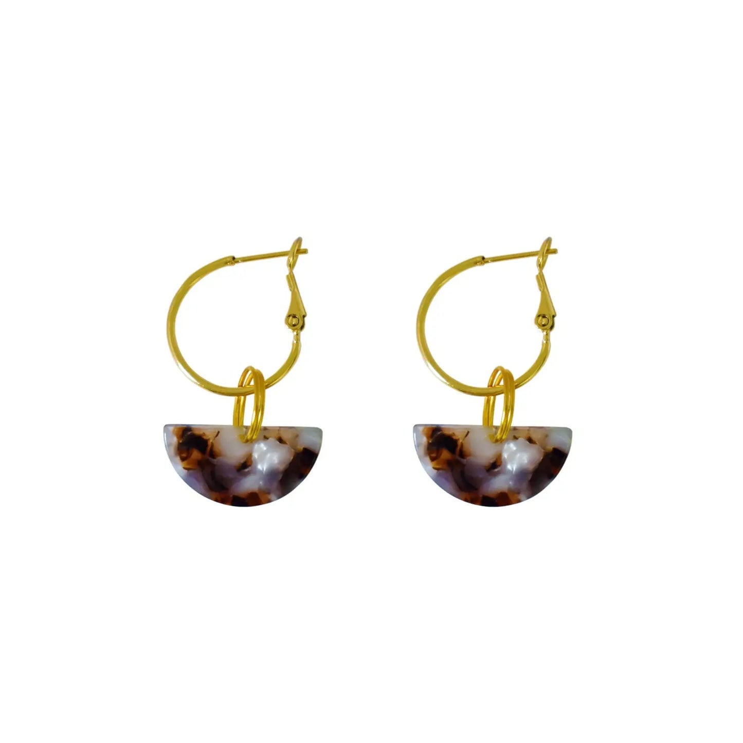 Black Semi Circle Acrylic Hoop earrings - Memoriex