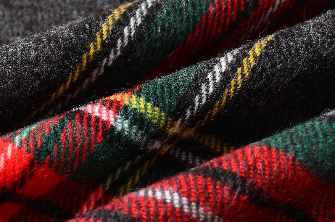 Black Stewart Tartan - Shawl Scarf-2