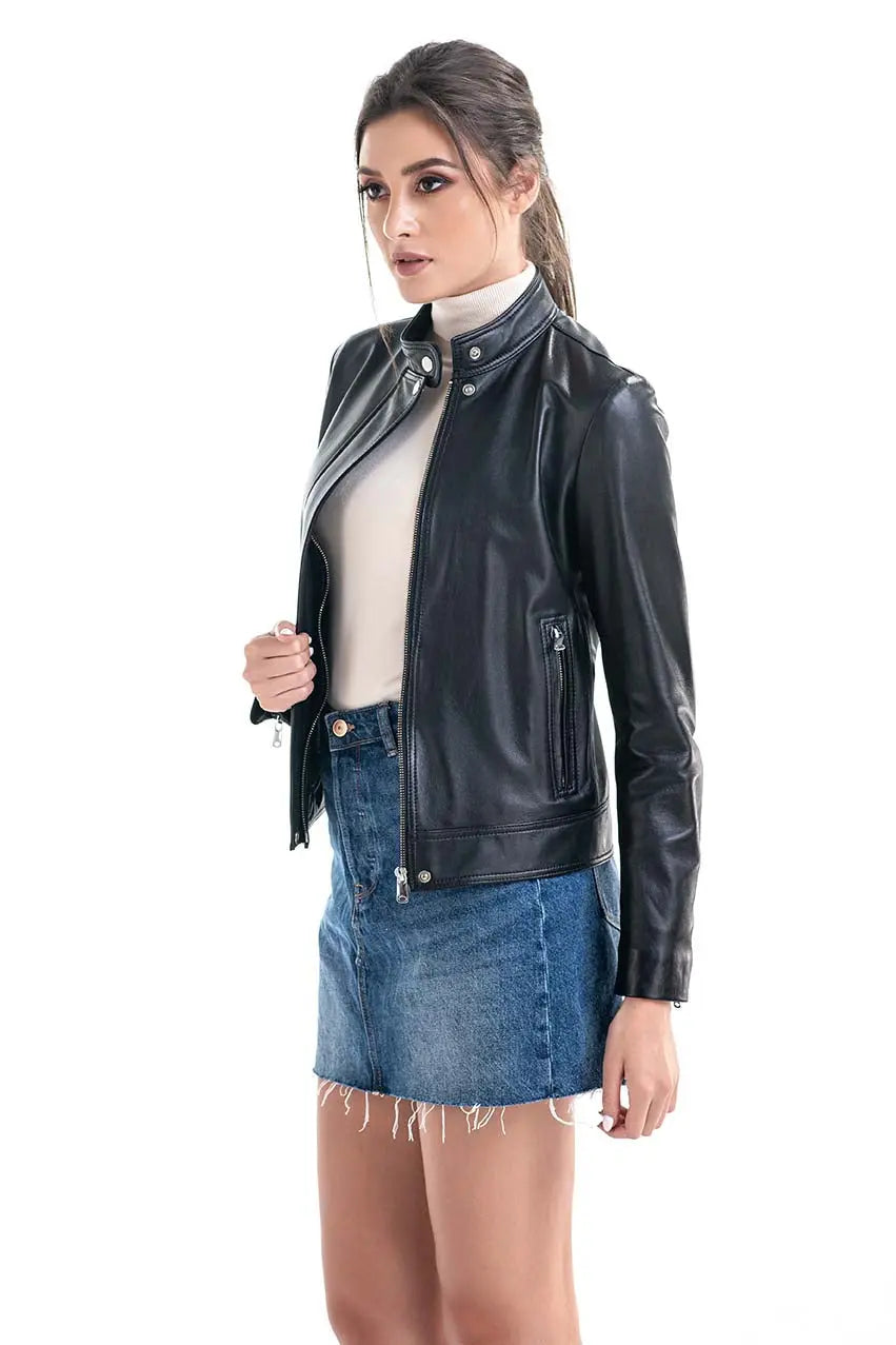 Black Trendy Genuine Sheepskin Jacket-2