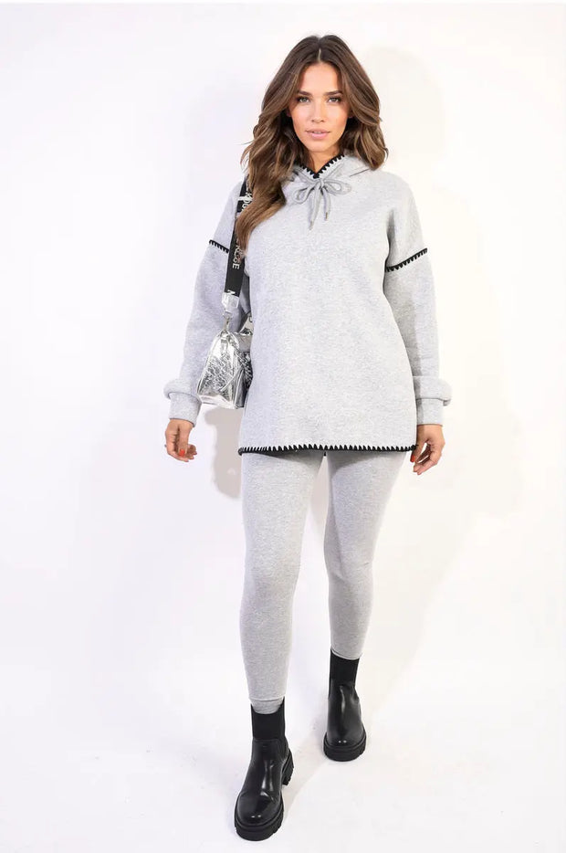 Blanket Stich Knitted Hoodie-6