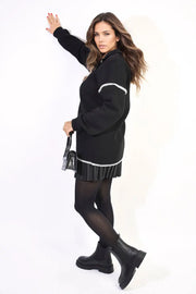 Blanket Stich Knitted Hoodie-7