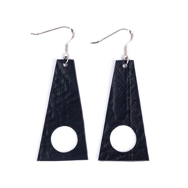 Block Recycled Rubber Earrings - Memoriex 