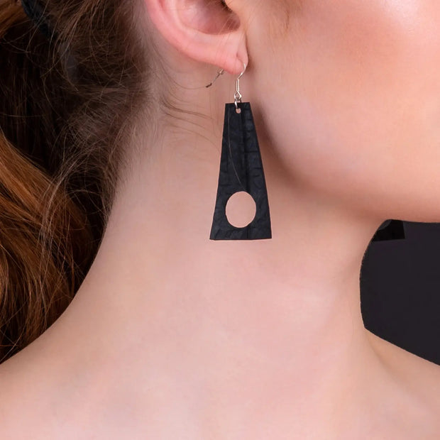 Block Recycled Rubber Earrings - Memoriex 