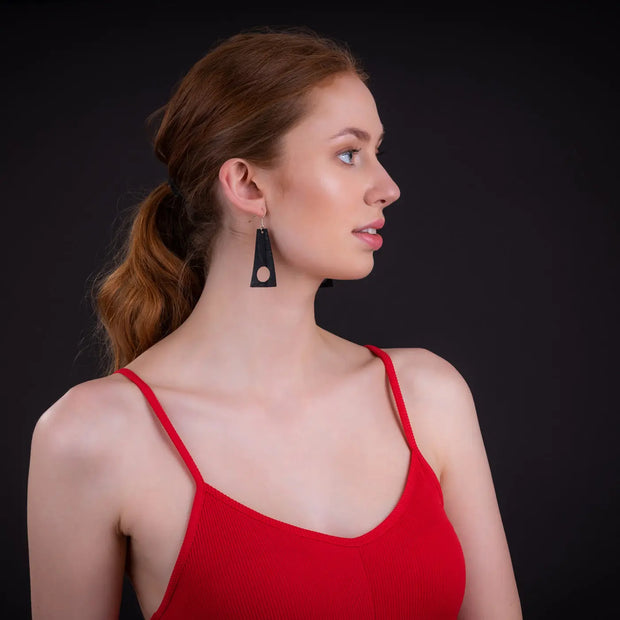 Block Recycled Rubber Earrings - Memoriex 