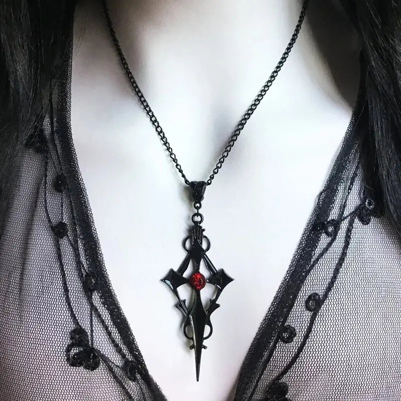 Blood Drop Pendant Necklace-0