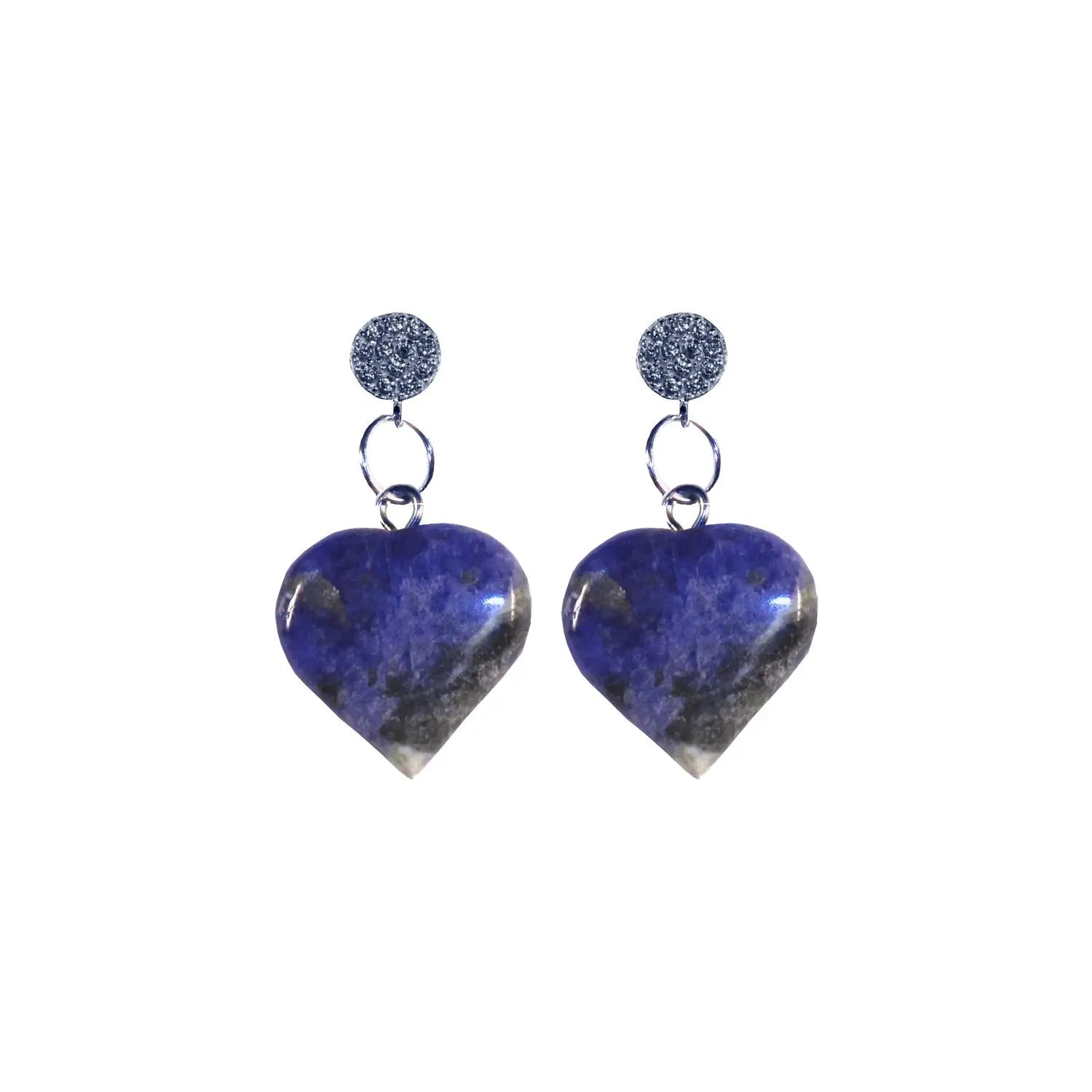 Blue Gemstone Heart Earrings - Memoriex