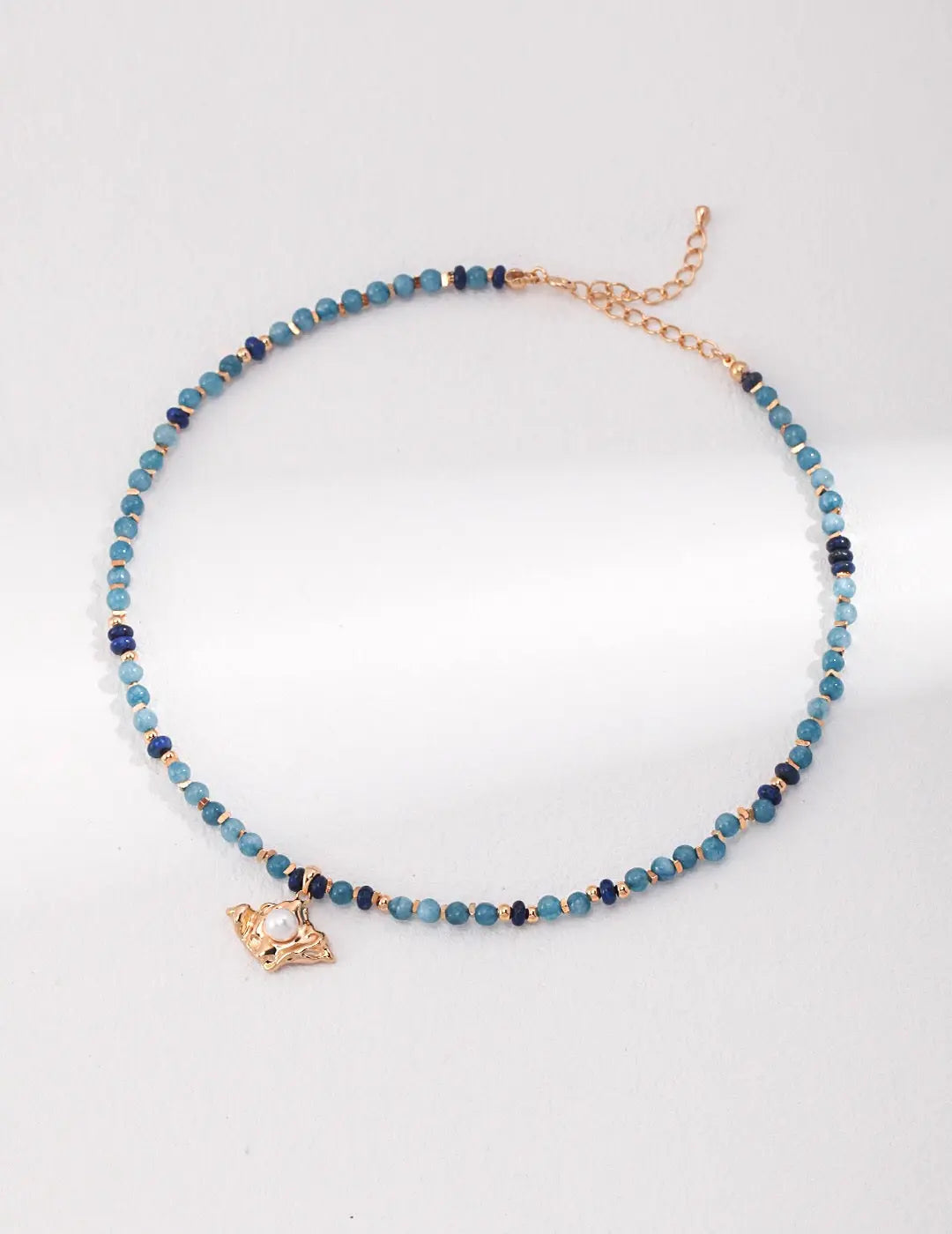 Blue Lapis Lazuli Beads With Necklace - Memoriex