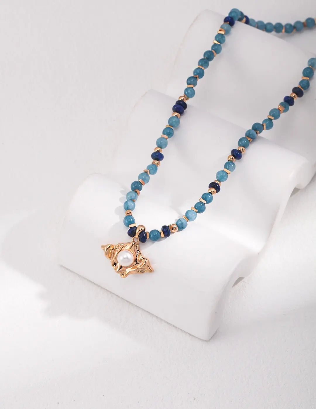 Blue Lapis Lazuli Beads With Necklace - Memoriex