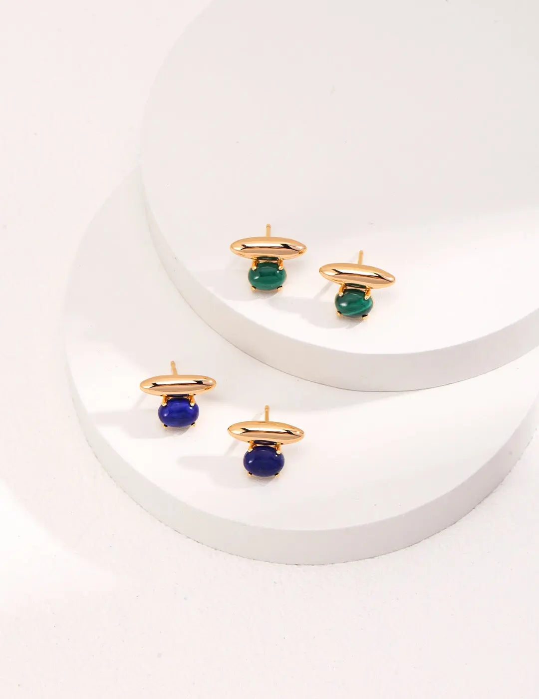 Blue Lapis Lazuli Stud Earrings - Memoriex