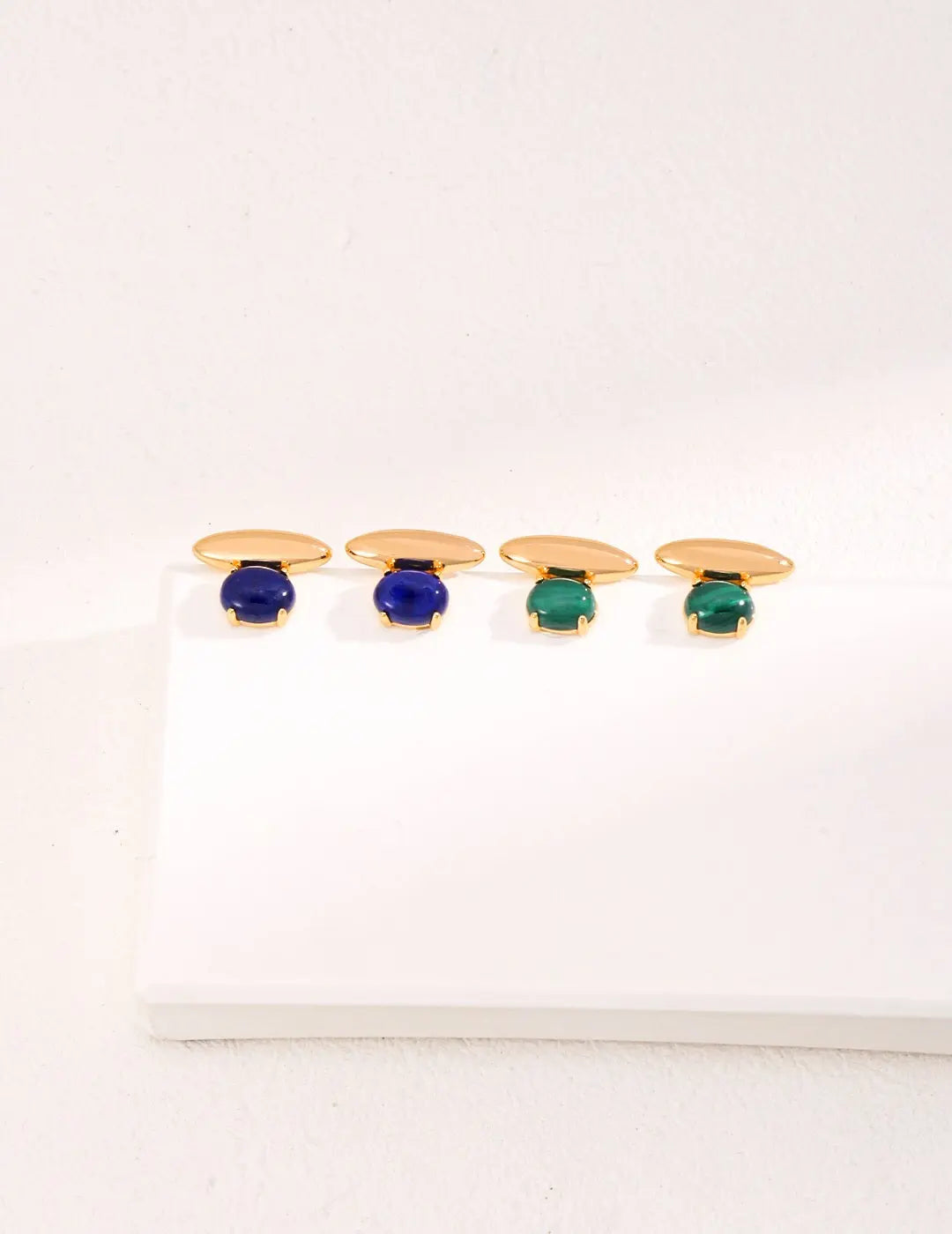 Blue Lapis Lazuli Stud Earrings - Memoriex