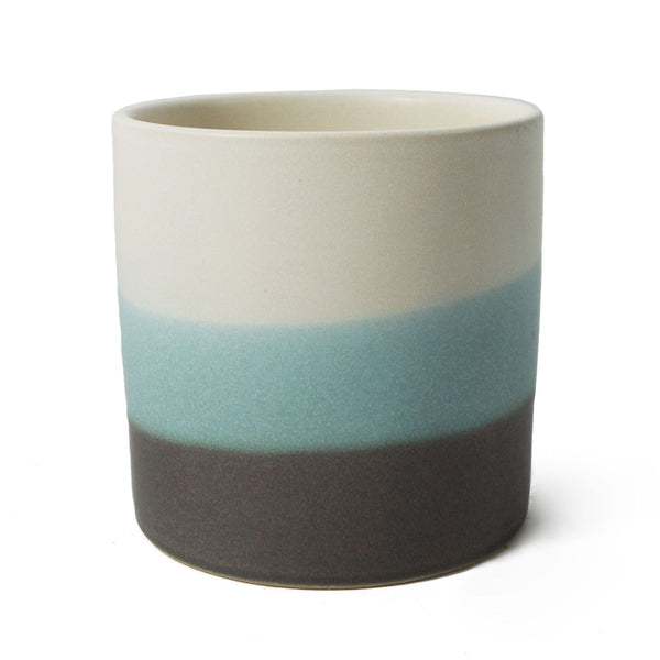 Blue Sand Stripe Ceramic Planter Plant Pot Botanik - Memoriex 