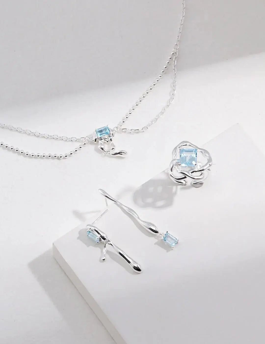 Blue Topaz Drop Earrings-2