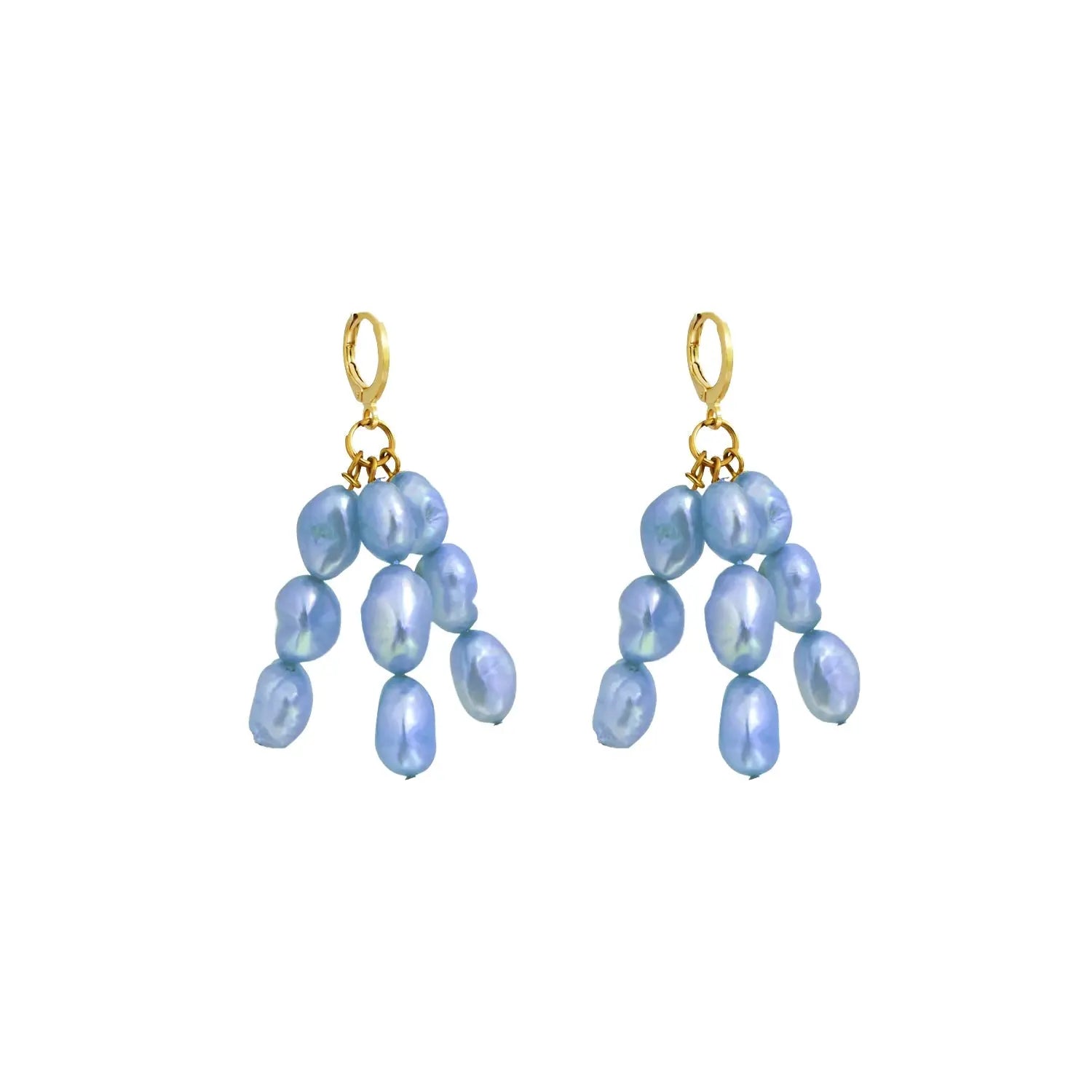 Blue freshwater pearl earrings - Memoriex