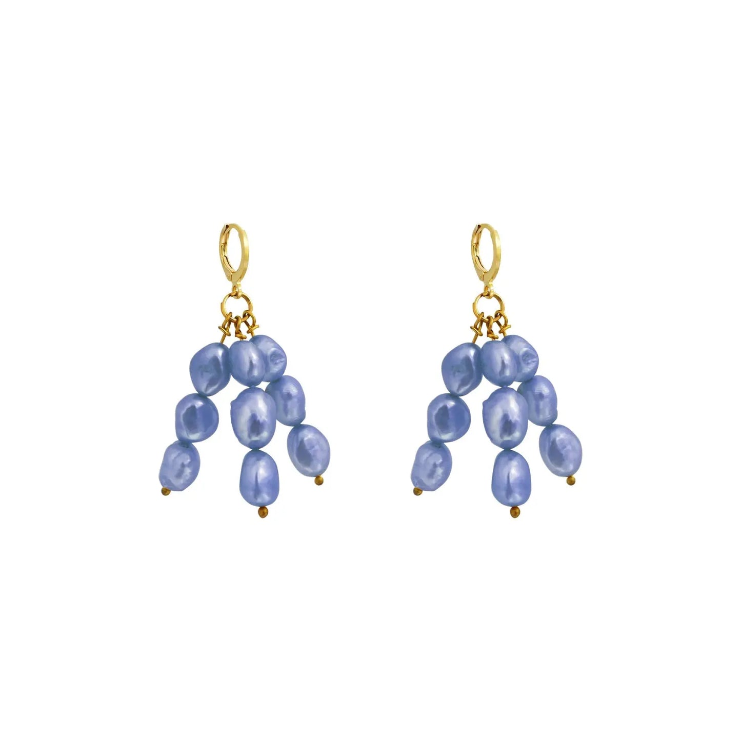 Blue freshwater pearl earrings - Memoriex