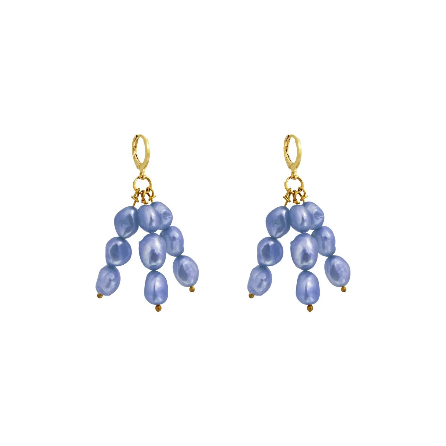 Blue freshwater pearl earrings - Memoriex